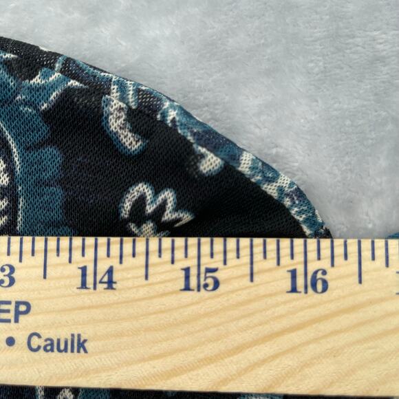 Vintage Worthington Top Womens Large Mesh Babydoll Paisley Y2K Faux Wrap - Picture 10 of 15